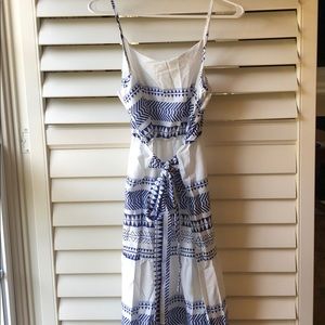 Blue and white maxi